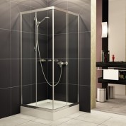 Radaway Projecta szögletes zuhanykabin átlátszó üveggel 80x80